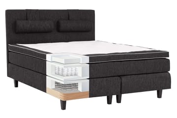 Kontinentalsäng Longford 140x200 Fast Polyeterskum - Svart - Möbler - Säng - Kontinentalsäng