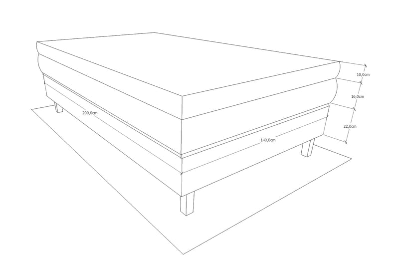 Kontinentalsäng Longford 140x200 Fast Polyeterskum - Svart - Kontinentalsäng