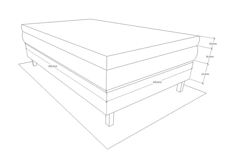 Kontinentalsäng Longford 140x200 Fast Polyeterskum - Svart - Kontinentalsäng