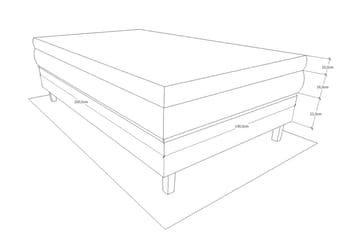 Kontinentalsäng Longford 140x200 Fast Polyeterskum - Ljusgrå - Möbler - Säng - Kontinentalsäng