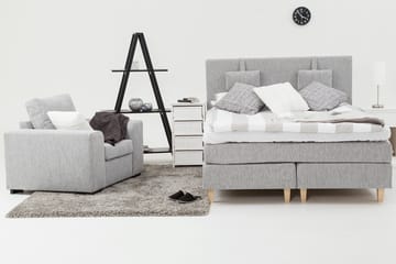 Kontinentalsäng Longford 160x200 Fast Polyeterskum - Ljusgrå - Möbler - Säng - Kontinentalsäng