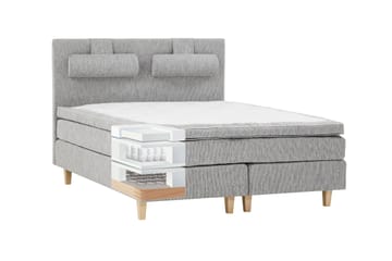 Kontinentalsäng Longford 160x200 Fast Polyeterskum - Ljusgrå - Möbler - Säng - Kontinentalsäng