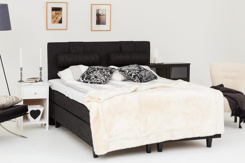 Kontinentalsäng Longford 180x200 Fast Polyeterskum - Svart - Möbler - Säng - Kontinentalsäng