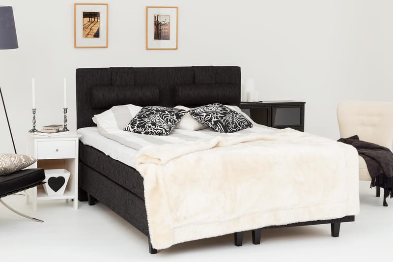 Kontinentalsäng Longford 180x200 Fast Polyeterskum - Svart - Möbler - Säng - Kontinentalsäng