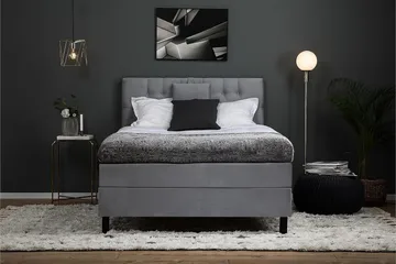 Kontinentalsäng Lucky 140x200 Polyeter - Mellangrå - Möbler - Säng - Kontinentalsäng