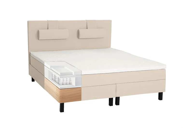 Kontinentalsäng Lucky 160x200 Polyeter - Beige - Möbler - Säng - Kontinentalsäng