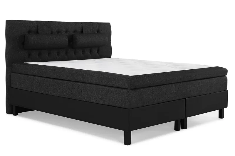 Kontinentalsäng Lucky 160x200 Polyeter - Svart|Grå - Möbler - Säng - Kontinentalsäng