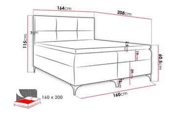 Kontinentalsäng Mename 160x200 cm - Grön - Möbler - Säng - Kontinentalsäng