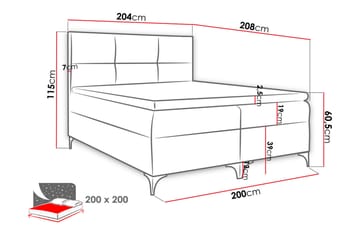 Kontinentalsäng Mename 200x200 cm - Grå - Möbler - Säng - Kontinentalsäng