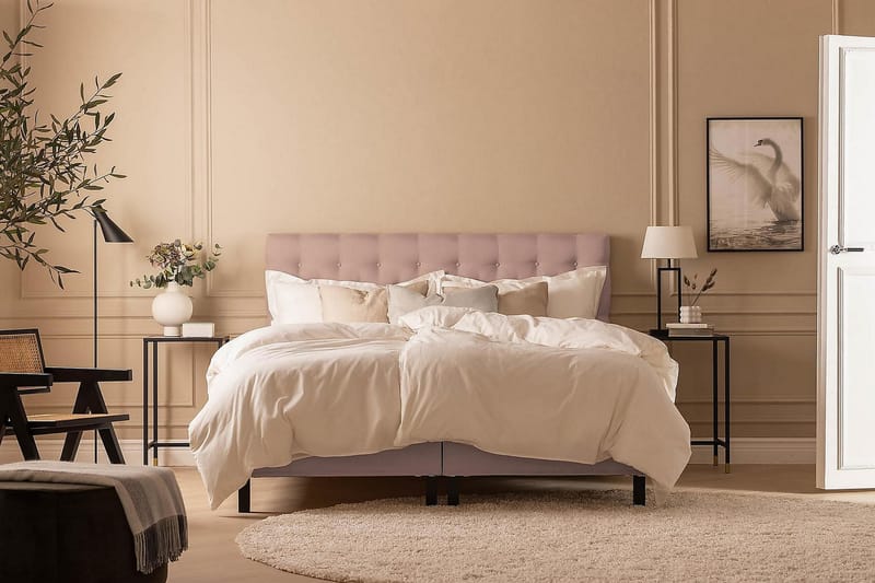 Kontinentalsäng Nayaka 150x200 Skummadrass - Rosa - Möbler - Säng - Kontinentalsäng