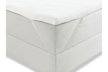 Kontinentalsäng Necunecu 160x200 cm med Sänggavel Tvättbar - Grå - Möbler - Säng - Kontinentalsäng