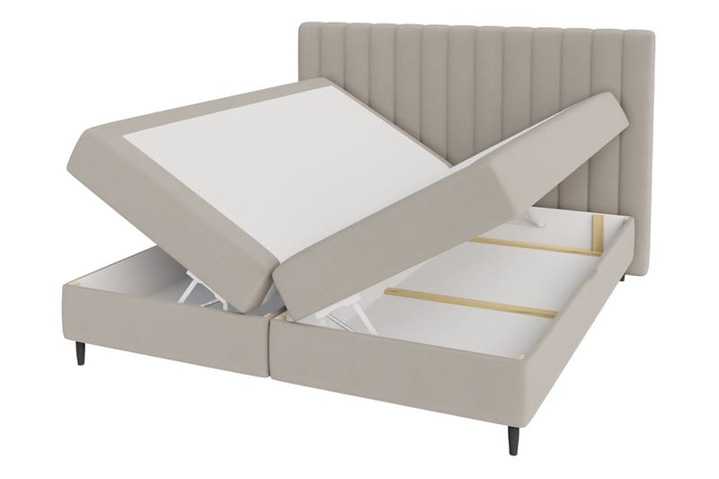 Kontinentalsäng Necunecu 160x200 cm med Sänggavel Tvättbar - Grå - Möbler - Säng - Kontinentalsäng