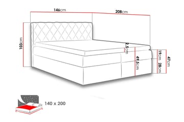 Kontinentalsäng Nerland 140x200 - Grå - Möbler - Säng - Kontinentalsäng