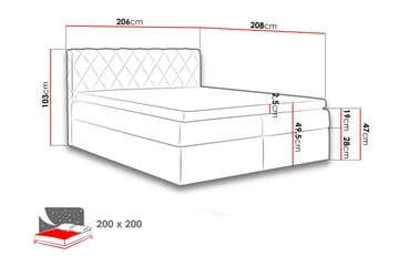 Kontinentalsäng Nerland 200x200 - Grå - Möbler - Säng - Kontinentalsäng