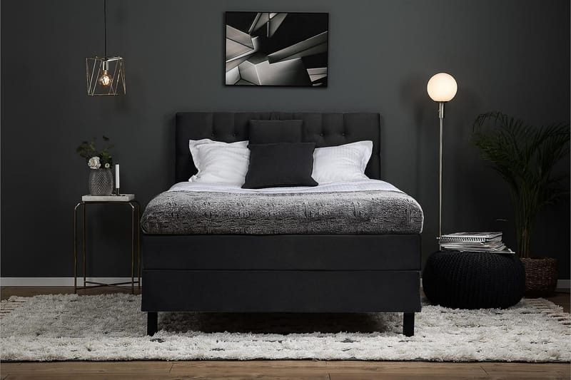 Kontinentalsäng Olivia 120x200 Skum - Svart|Grå - Möbler - Säng - Kontinentalsäng