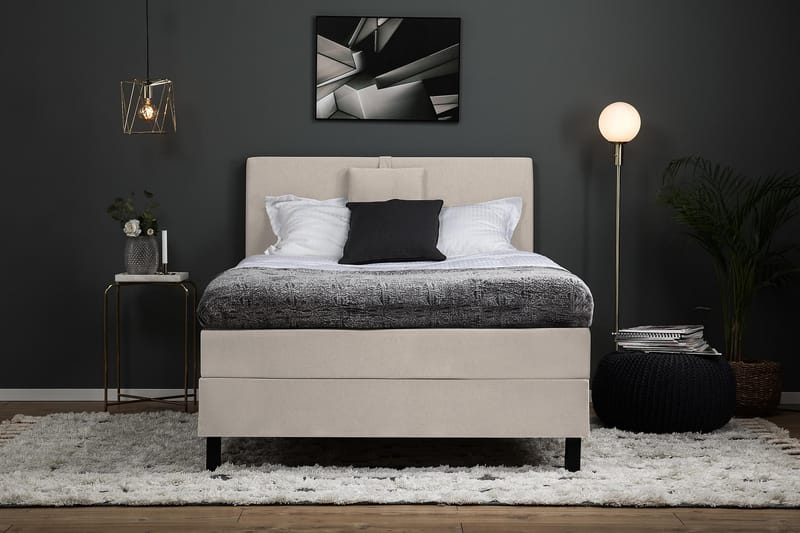 Kontinentalsäng Olivia 120x200 Polyeter - Beige - Möbler - Säng - Kontinentalsäng