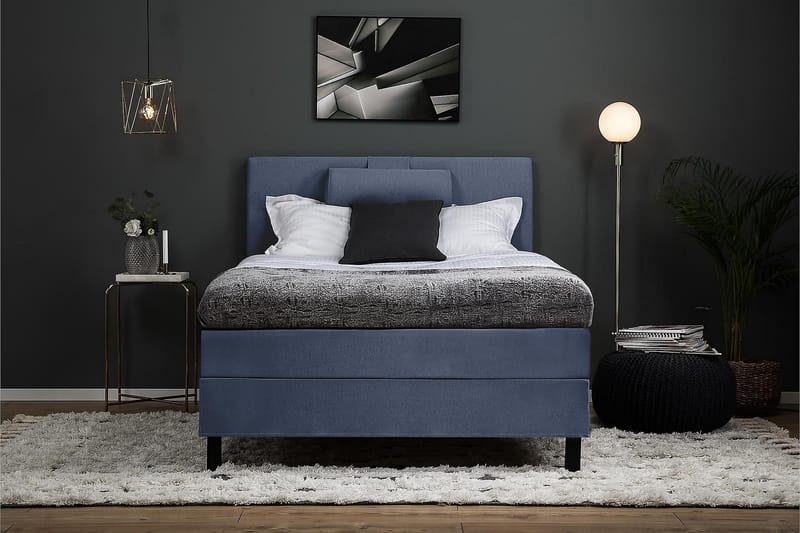 Kontinentalsäng Olivia 120x200 Polyeter - Mörkblå - Möbler - Säng - Kontinentalsäng