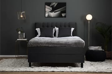 Kontinentalsäng Olivia 140x200 Polyeter - Svart|Grå - Möbler - Säng - Kontinentalsäng