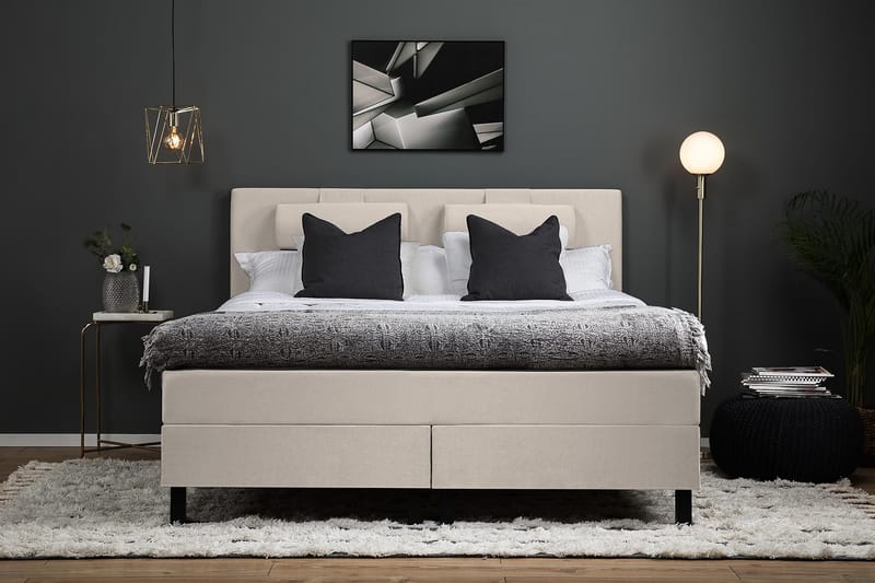 Kontinentalsäng Olivia 150x200 Polyeter - Beige - Möbler - Säng - Kontinentalsäng
