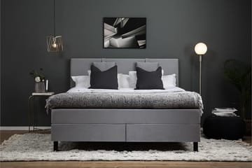 Kontinentalsäng Olivia 150x200 Polyeter - Mellangrå - Möbler - Säng - Kontinentalsäng