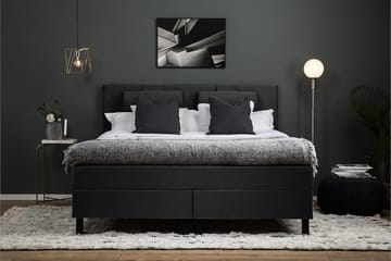 Kontinentalsäng Olivia 150x200 Polyester - Svart|Grå - Möbler - Säng - Kontinentalsäng