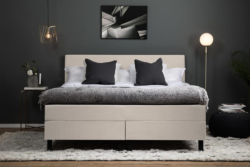 Kontinentalsäng Olivia 160x200 Latexmadrass - Beige - Möbler - Säng - Kontinentalsäng
