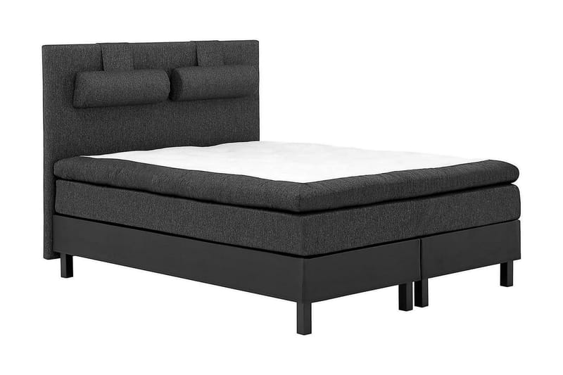Kontinentalsäng Olivia 160x200 Latexmadrass Konstläder/Tyg - Svart|Grå - Möbler - Säng - Kontinentalsäng