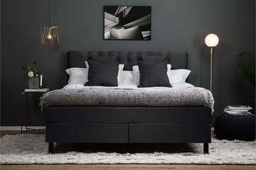 Kontinentalsäng Olivia 160x200 Latexmadrass - Svart|Grå - Möbler - Säng - Kontinentalsäng