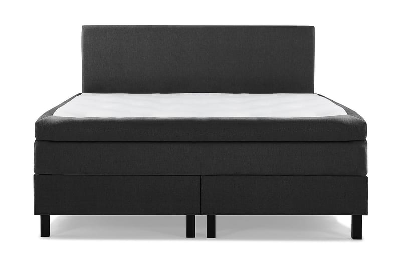 Kontinentalsäng Olivia 160x200 Memorymadrass Konstläder/Tyg - Svart|Grå - Möbler - Säng - Kontinentalsäng