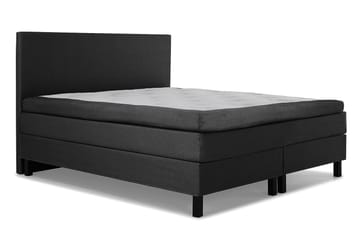 Kontinentalsäng Olivia 160x200 Memorymadrass Konstläder/Tyg - Svart|Grå - Möbler - Säng - Kontinentalsäng