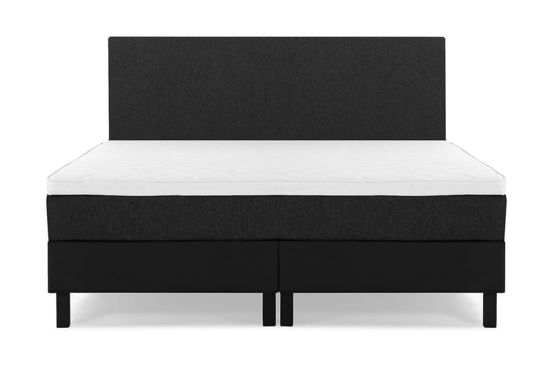 Kontinentalsäng Olivia 160x200 Skum Konstläder/Tyg - Svart|Grå - Möbler - Säng - Kontinentalsäng