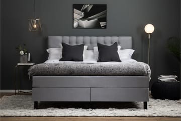 Kontinentalsäng Olivia 160x200 Polyeter - Mellangrå - Möbler - Säng - Kontinentalsäng