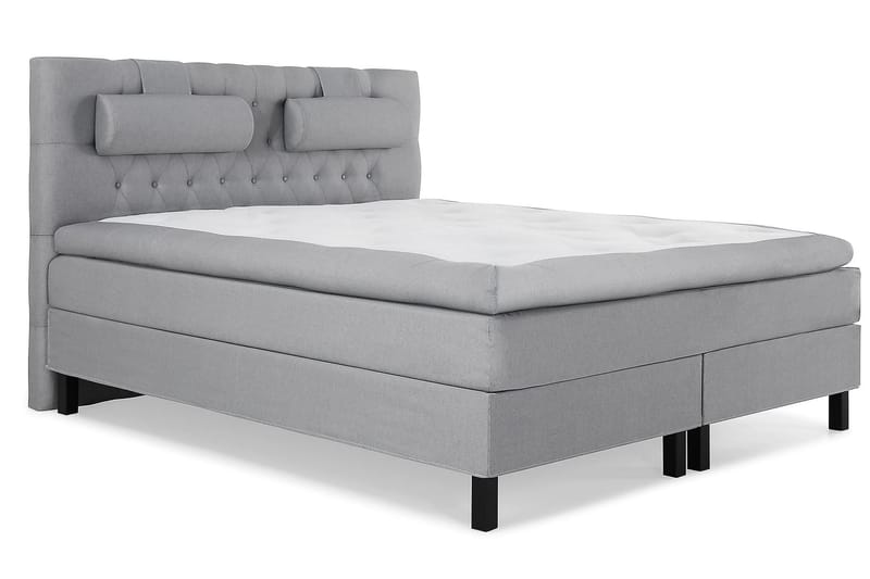 Kontinentalsäng Olivia 160x200 Polyeter - Mellangrå - Möbler - Säng - Kontinentalsäng