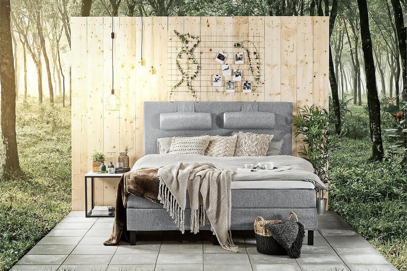 Kontinentalsäng Olivia 180x200 Latexmadrass - Mellangrå - Möbler - Säng - Kontinentalsäng