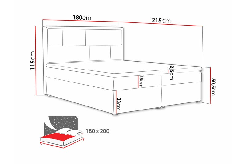 Kontinentalsäng Ramby 180x215 cm - Beige - Möbler - Säng - Kontinentalsäng