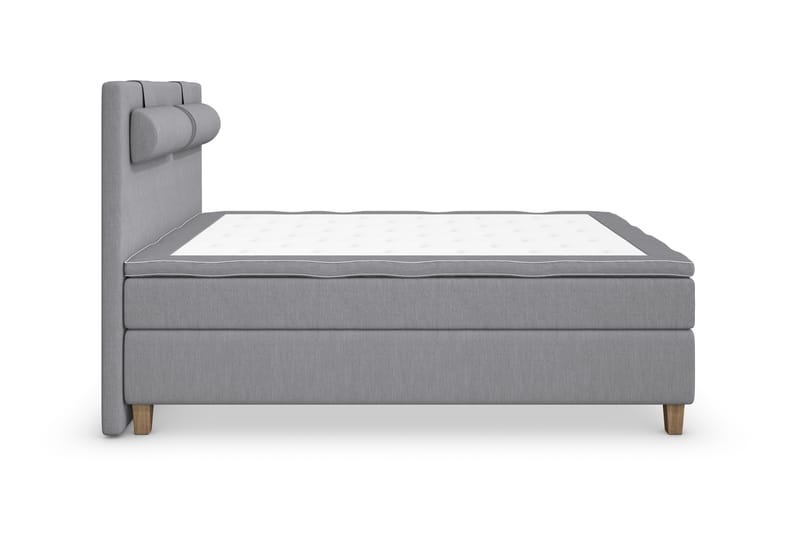 Kontinentalsäng Roma Lyx 120 Ljusgrå/Ekben - 120x200 cm - Möbler - Säng - Kontinentalsäng