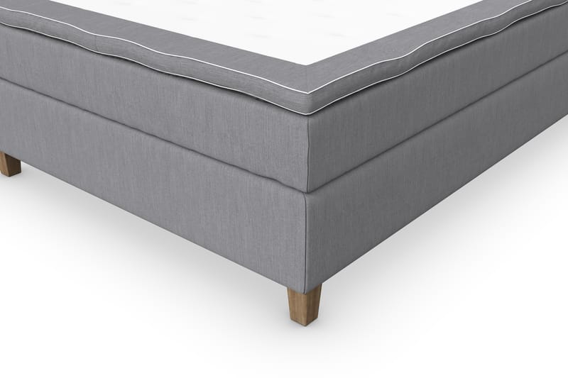 Kontinentalsäng Roma Lyx 120 Ljusgrå/Ekben - 120x200 cm - Möbler - Säng - Kontinentalsäng