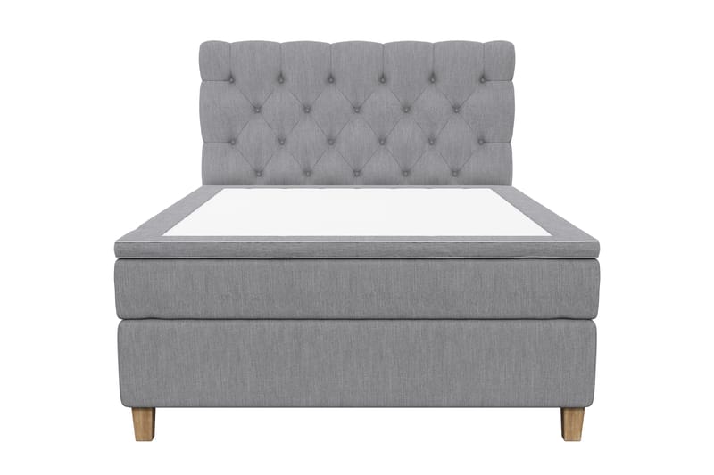 Kontinentalsäng Roma Lyx 120 Ljusgrå/Ekben - 120x200 cm - Möbler - Säng - Kontinentalsäng