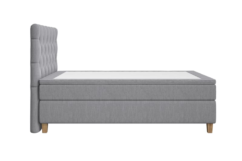 Kontinentalsäng Roma Lyx 120 Ljusgrå/Ekben - 120x200 cm - Möbler - Säng - Kontinentalsäng