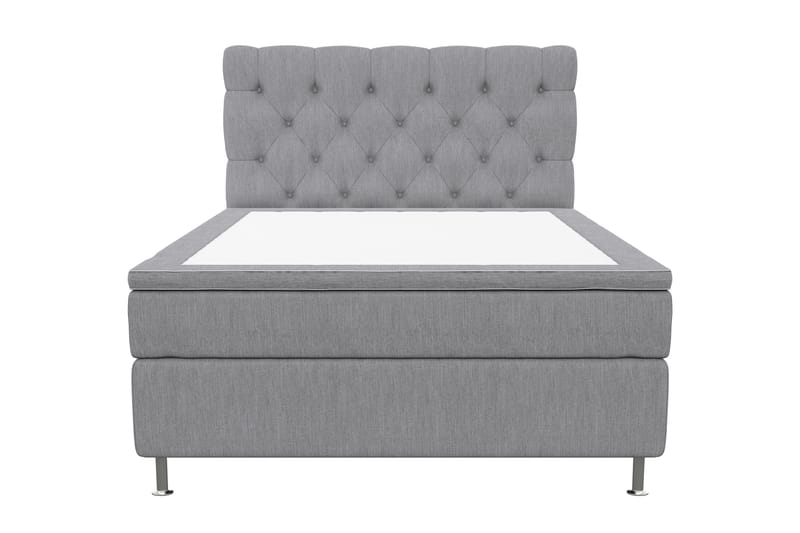 Kontinentalsäng Roma Lyx 140 Ljusgrå/Silver Ben - 140x200 cm - Möbler - Säng - Kontinentalsäng