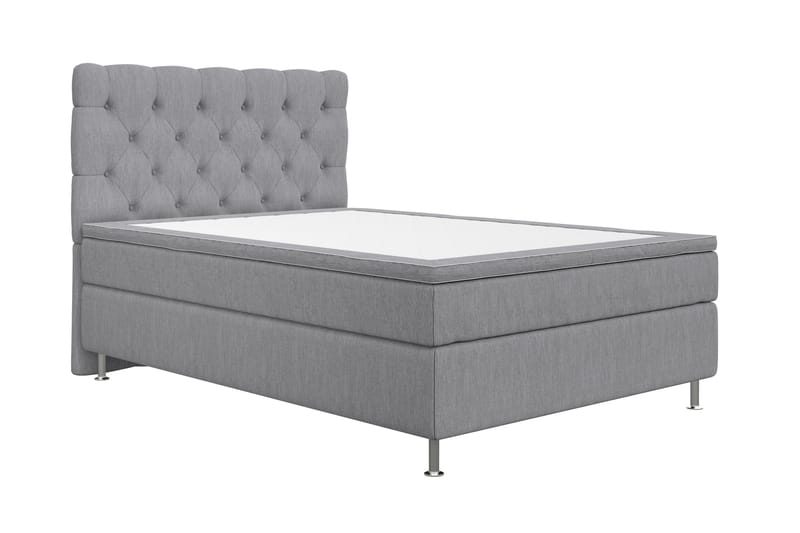 Kontinentalsäng Roma Lyx 140 Ljusgrå/Silver Ben - 140x200 cm - Möbler - Säng - Kontinentalsäng