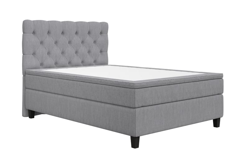 Kontinentalsäng Roma Lyx 140 Ljusgrå/Svarta Ben - 140x200 cm - Möbler - Säng - Kontinentalsäng