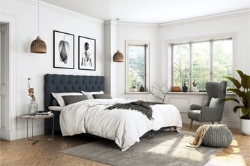 Kontinentalsäng Roma Lyx 140 Mörkblå/Silver Ben - 140x200 cm - Möbler - Säng - Kontinentalsäng