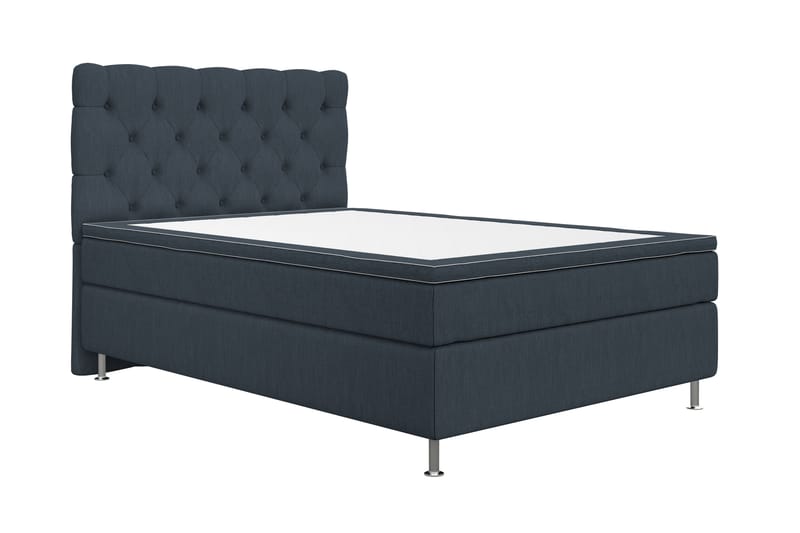 Kontinentalsäng Roma Lyx 140 Mörkblå/Silver Ben - 140x200 cm - Möbler - Säng - Kontinentalsäng