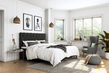 Kontinentalsäng Roma Lyx 140 Svart/Svarta Ben - 140x200 cm - Möbler - Säng - Kontinentalsäng