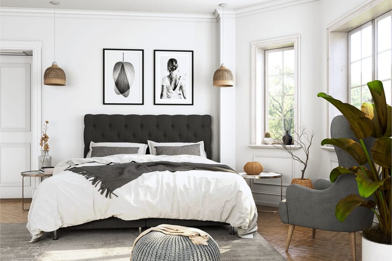 Kontinentalsäng Roma Lyx 140 Svart/Svarta Ben - 140x200 cm - Möbler - Säng - Kontinentalsäng