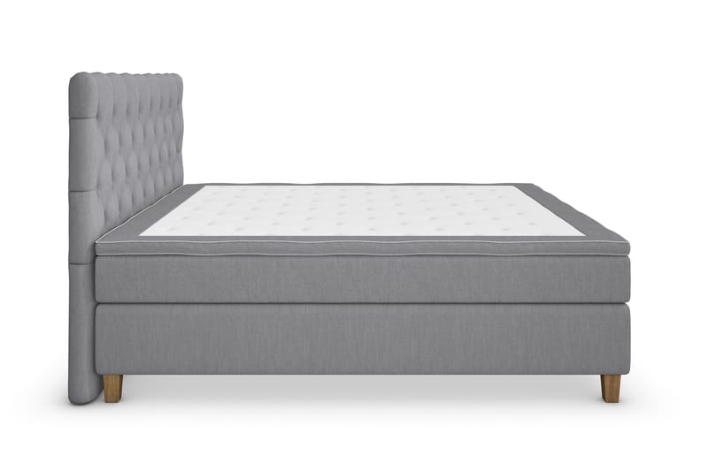 Kontinentalsäng Roma Lyx 160 Ljusgrå/Ekben - 160x200 cm - Möbler - Säng - Kontinentalsäng
