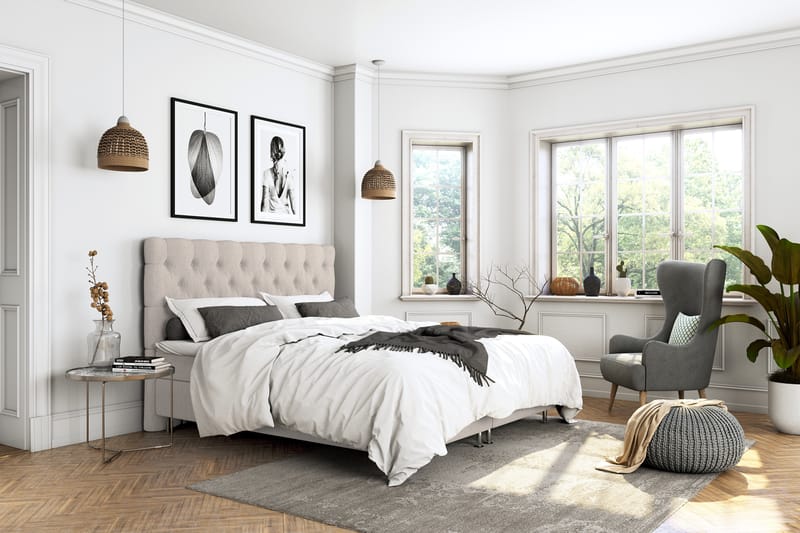 Kontinentalsäng Roma Lyx 180 Beige/Silver Ben - 180x200 cm - Möbler - Säng - Kontinentalsäng