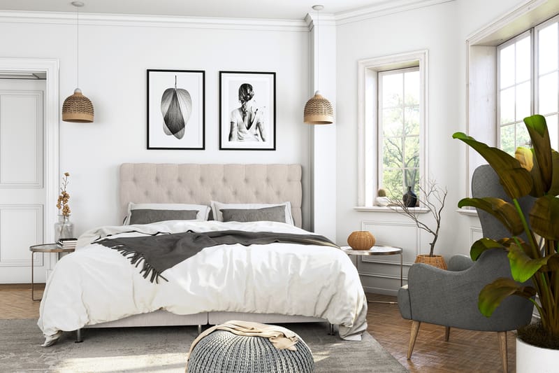 Kontinentalsäng Roma Lyx 180 Beige/Silver Ben - 180x200 cm - Möbler - Säng - Kontinentalsäng