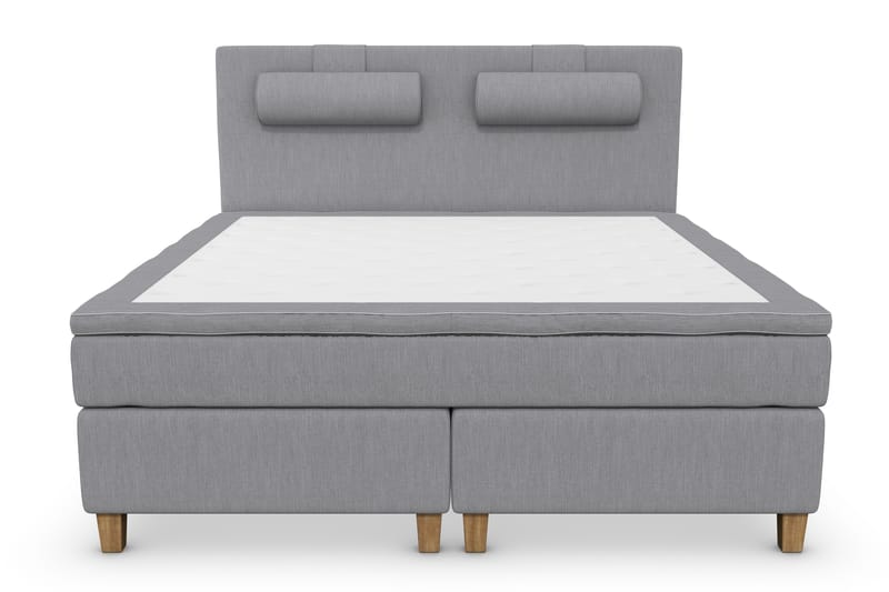 Kontinentalsäng Roma Lyx 180 Ljusgrå/Ekben - 180x200 cm - Möbler - Säng - Kontinentalsäng